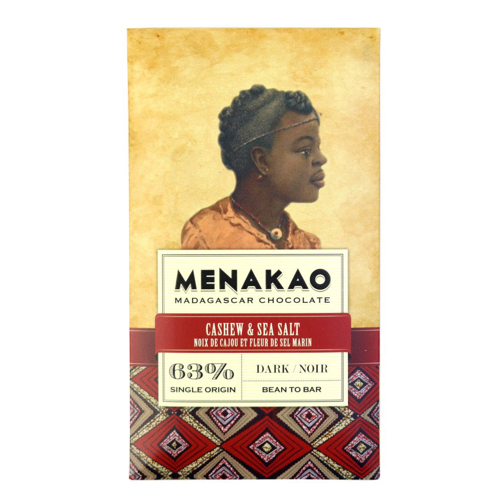 ダークチョコレート63% カシューナッツアンドフルール・ド・セル L【メナカオ】
