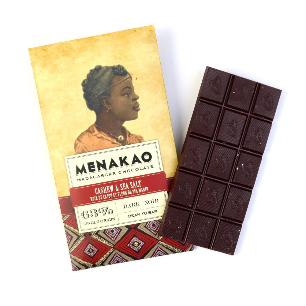 ダークチョコレート63% カシューナッツアンドフルール・ド・セル L【メナカオ】