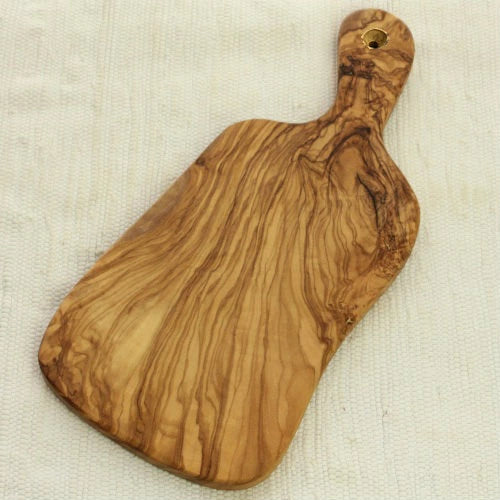 オリーブ木 カッティングボード まな板　持ち手付