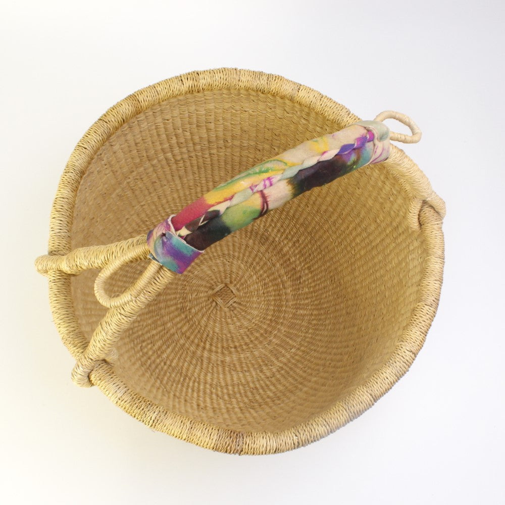 ニャリガバスケット 伝統カゴ M タイダイ染革 マルチ