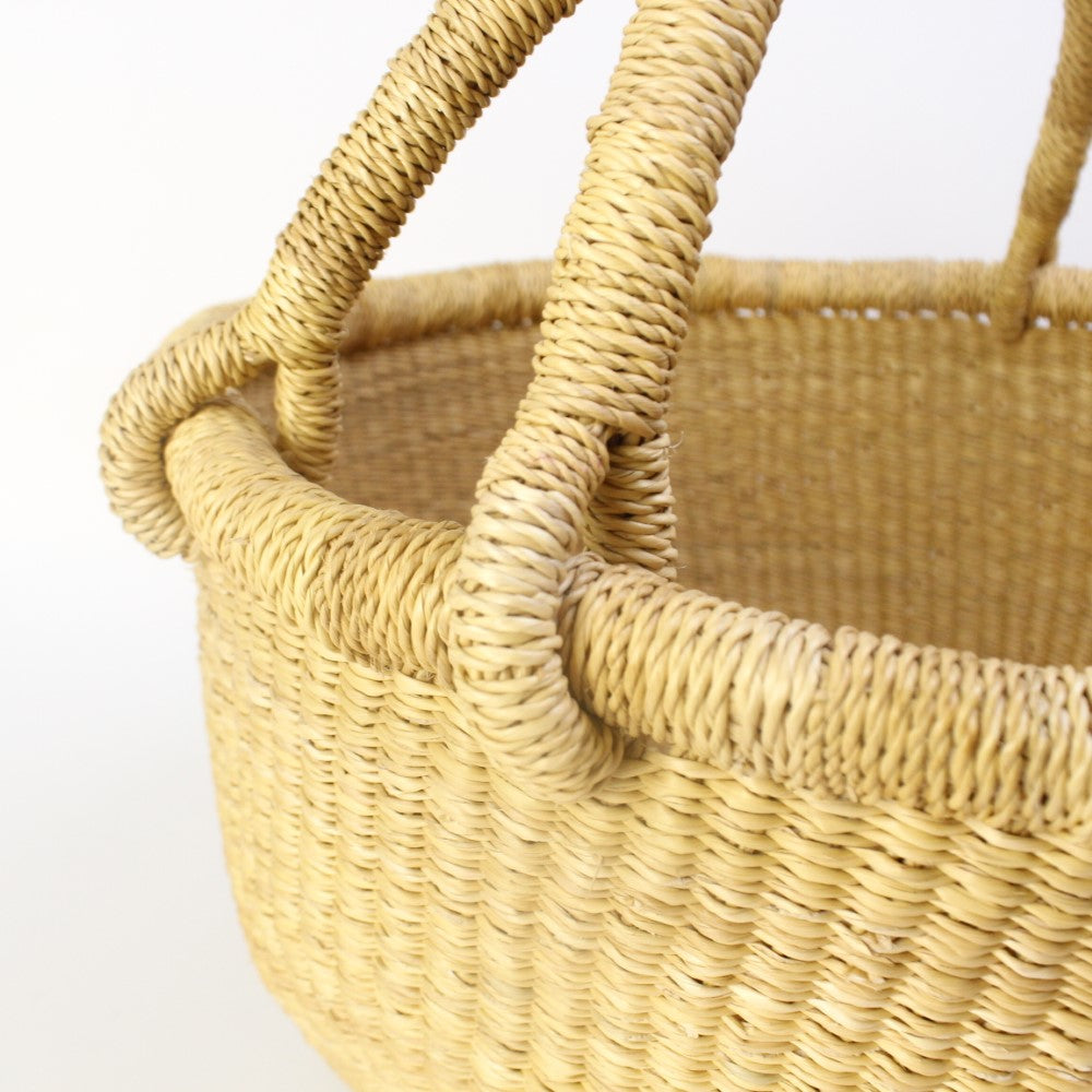 ニャリガバスケット 伝統カゴ M タイダイ染革 マルチ