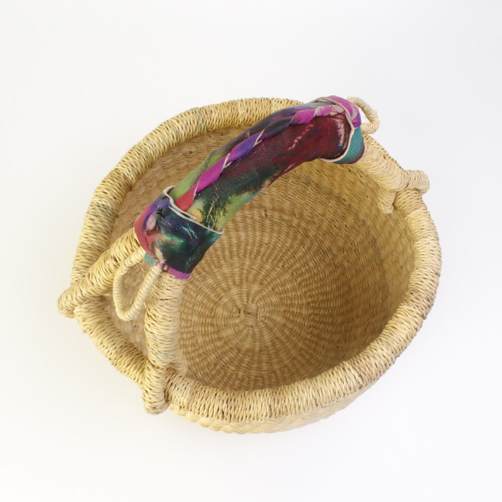 ニャリガバスケット 伝統カゴ SS タイダイ染革 マルチ