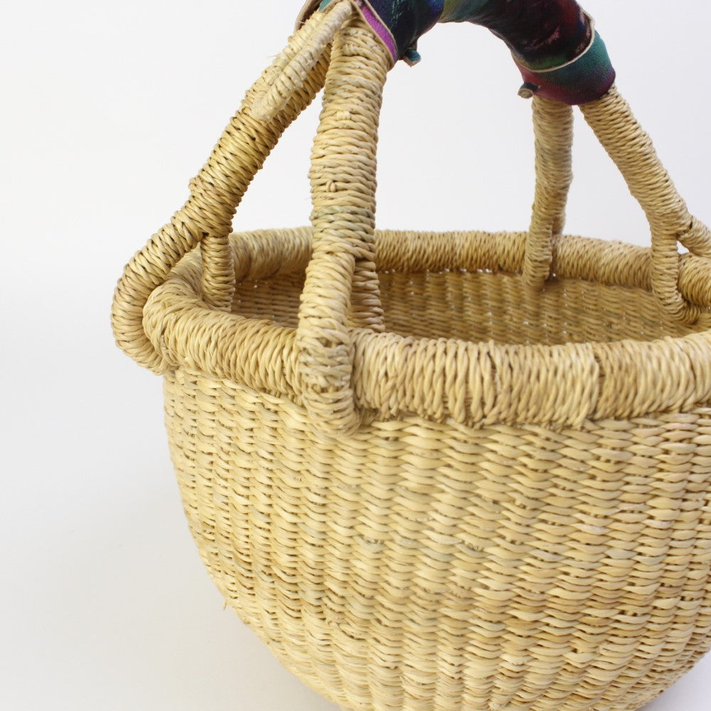 ニャリガバスケット 伝統カゴ SS タイダイ染革 マルチ