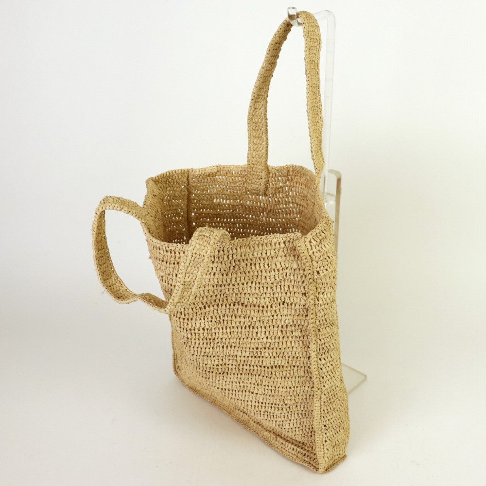 ラフィアかぎ編みバッグ 長方形中長