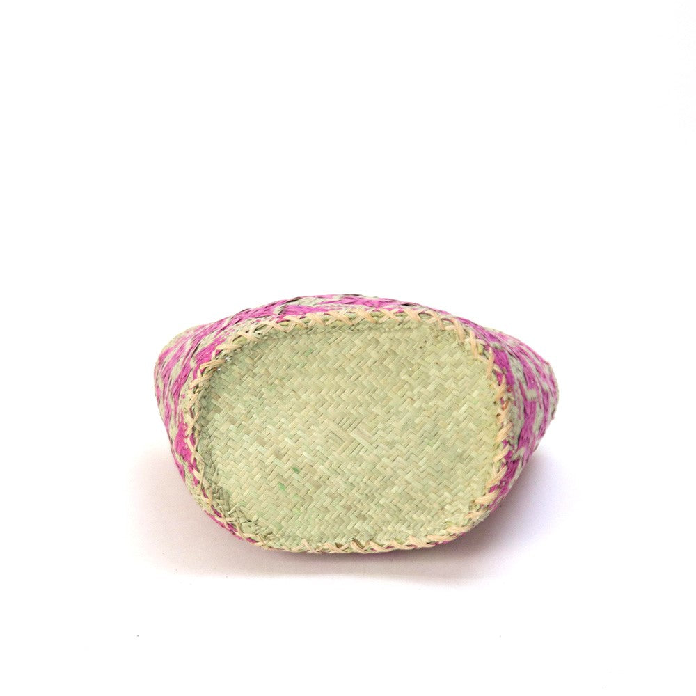 ストローかご 星柄 小 ピンク