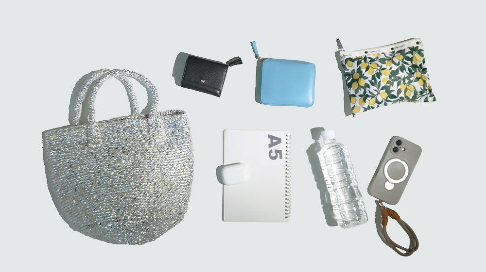 【対象商品】サイザルバッグ プラスチックシルバー Mサイズ 9インチ