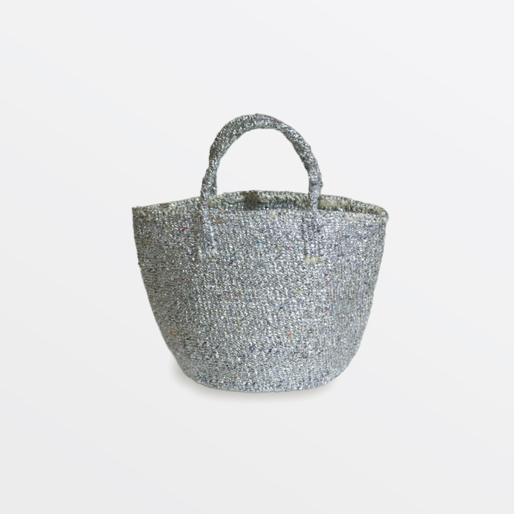 【対象商品】サイザルバッグ プラスチックシルバー Mサイズ 9インチ