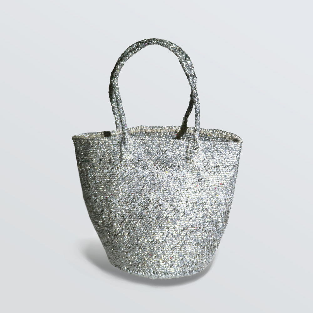 【対象商品】サイザルバッグ プラスチックシルバー Lサイズ 10x12インチ
