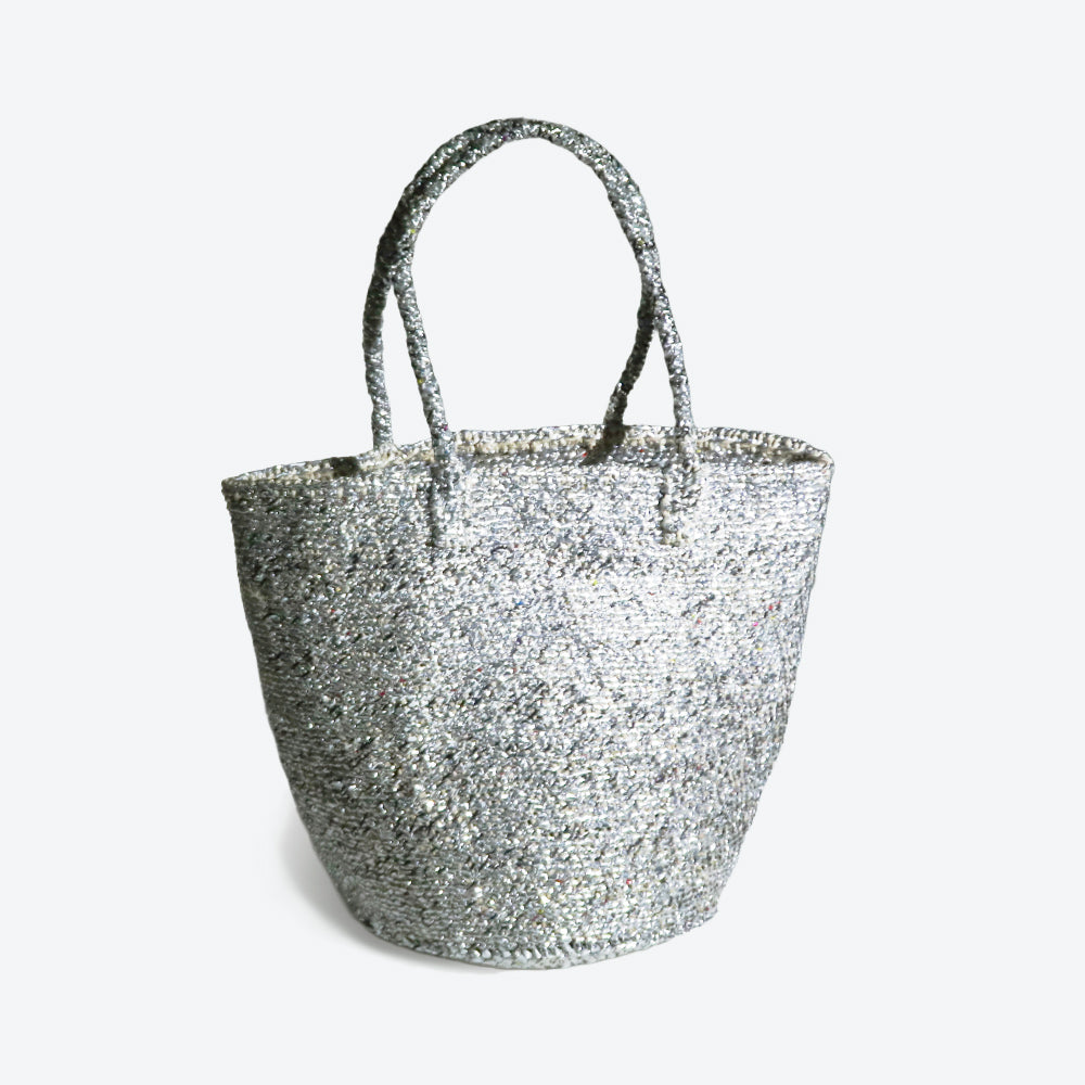 【対象商品】サイザルバッグ プラスチックシルバー Lサイズ 10x12インチ