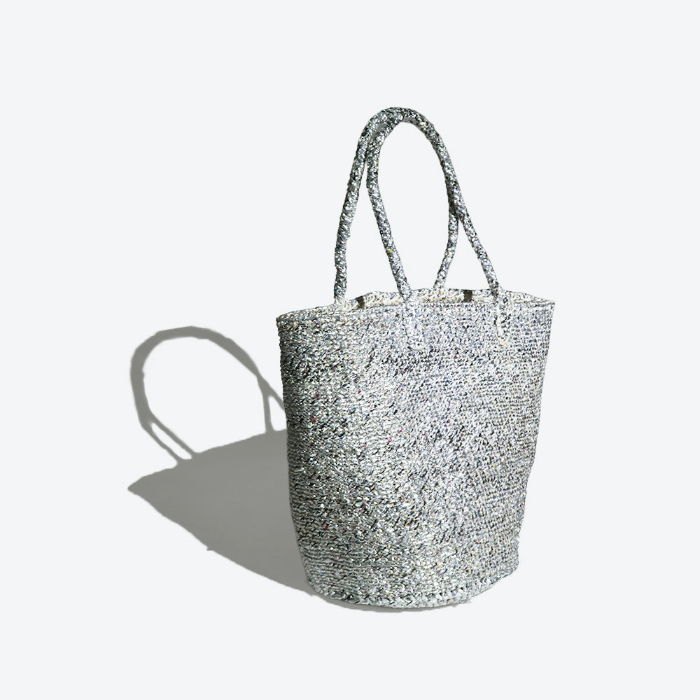 【対象商品】サイザルバッグ プラスチックシルバー Lサイズ 10x12インチ