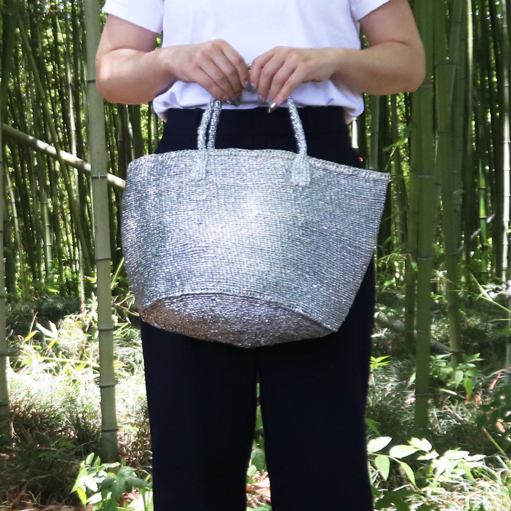 プラスチックサイザルバッグ共手12インチ プラチナ