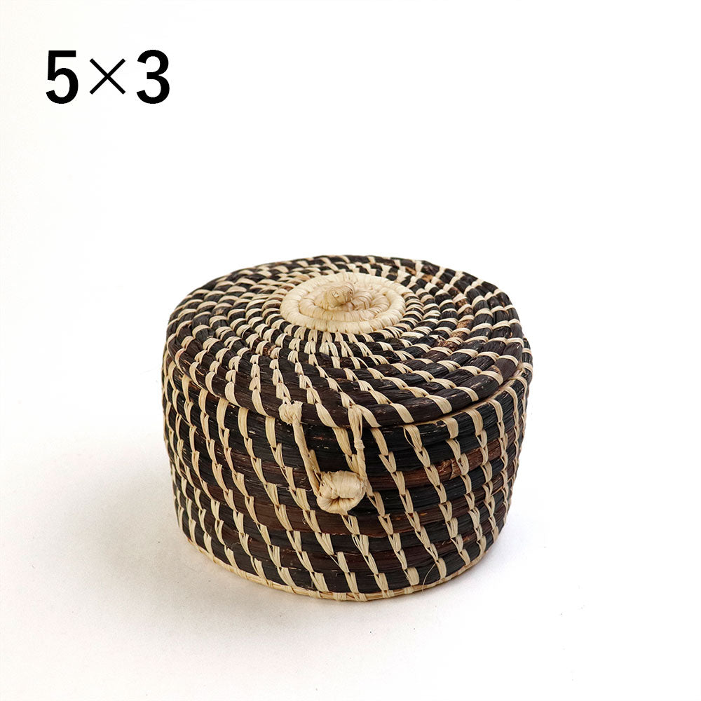 ラフィアバナナかご 蓋付き