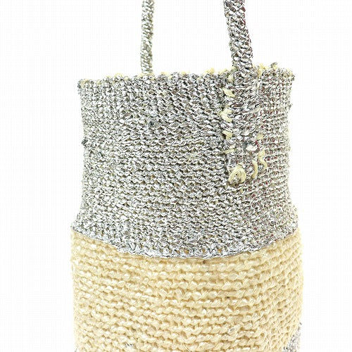 プラサイザルかご6x8 ミルク缶 ワンハンドル プラチナxクリア