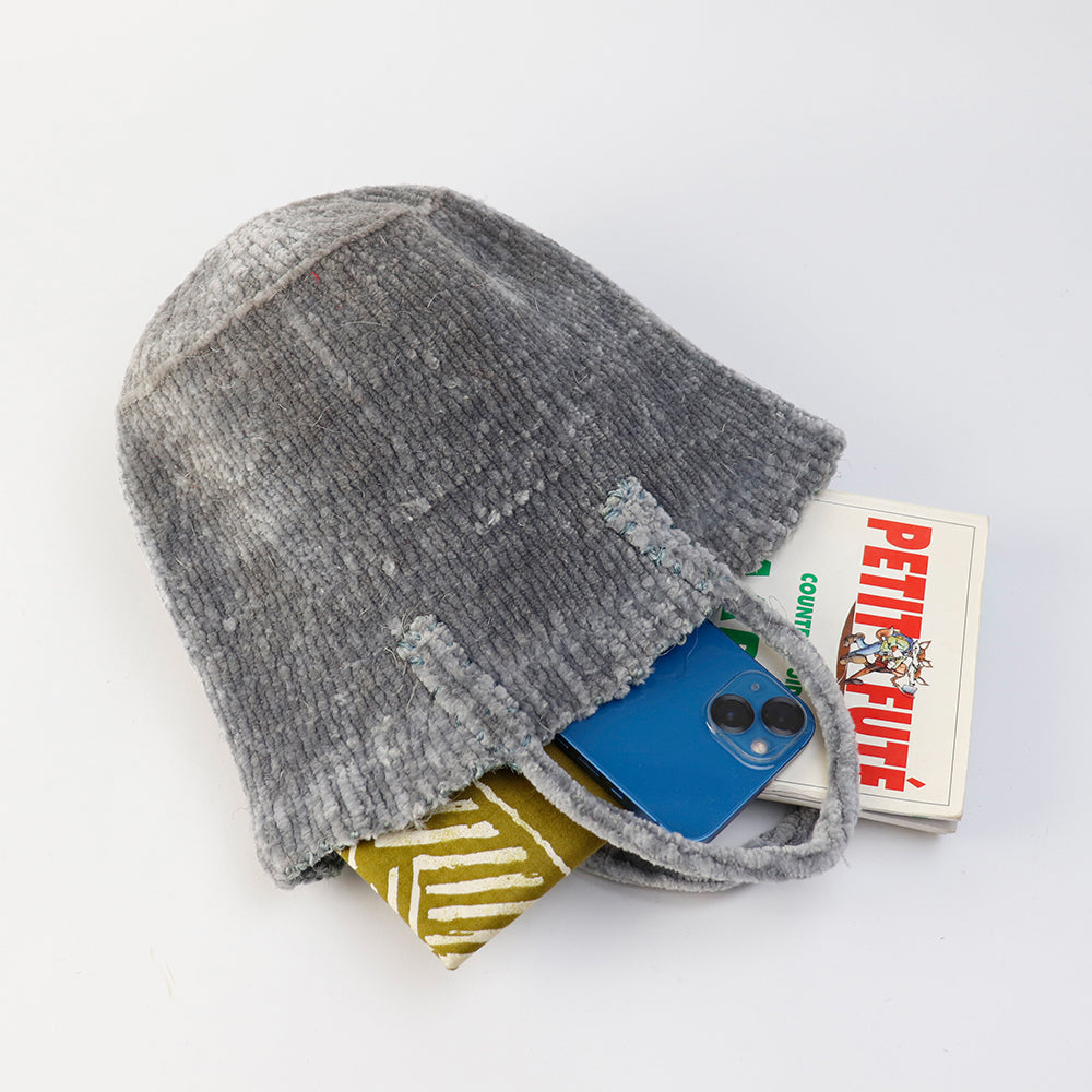 ベロアサイザルバッグ共手ミニ グレー