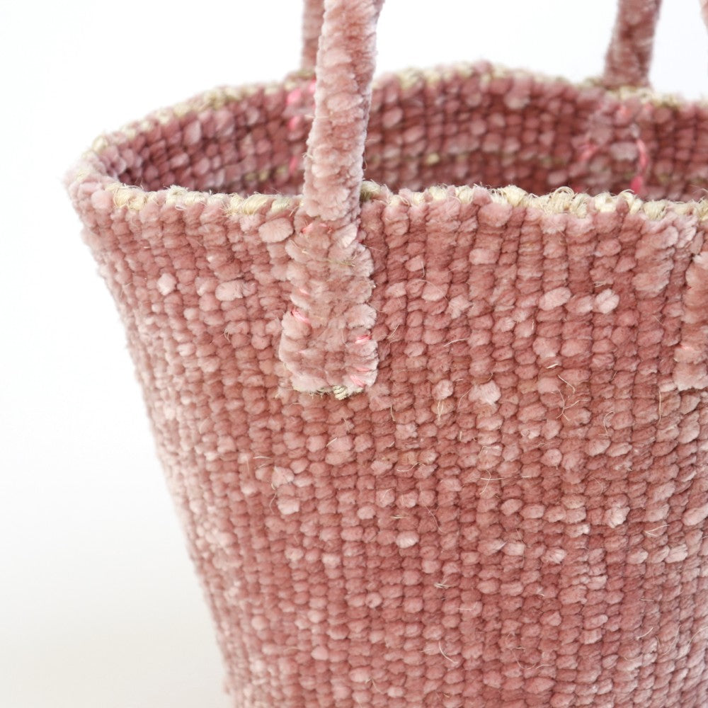 ベロアサイザルバッグ共手ミニ ピンク