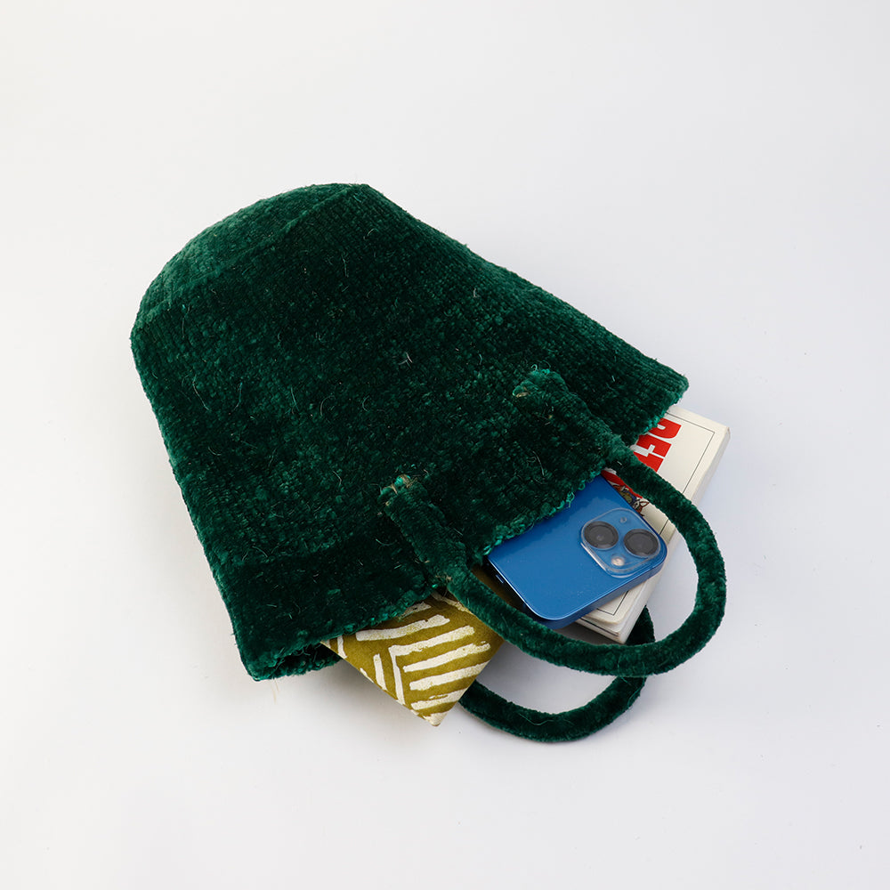 ベロアサイザルバッグ共手ミニ 緑