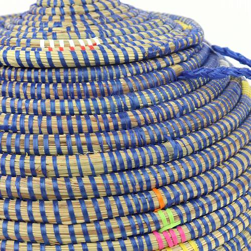 セネガルカゴ ぷっくり横長 中 紺