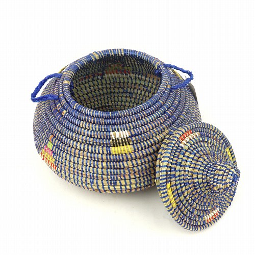 セネガルカゴ ぷっくり横長 中 紺
