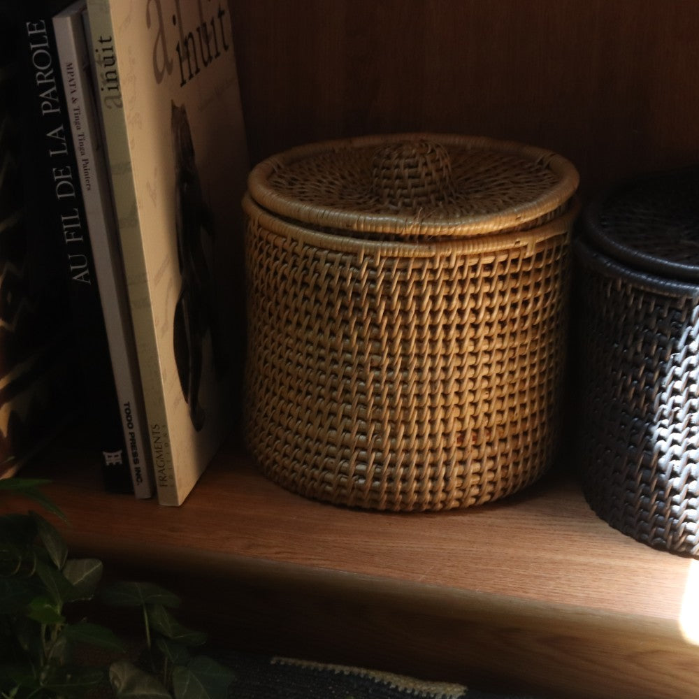 マケンゲ蓋つきかご 小 黒