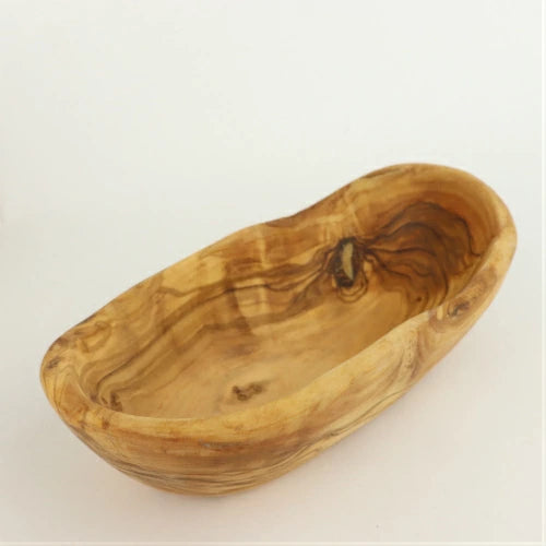 オリーブ木　バター皿ナチュラル　中大　18CM