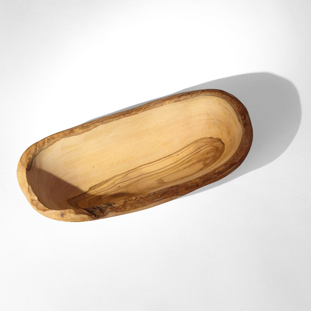 オリーブ木　バター皿ナチュラル　大