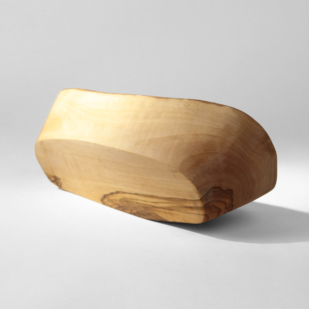 オリーブ木　バター皿ナチュラル　大