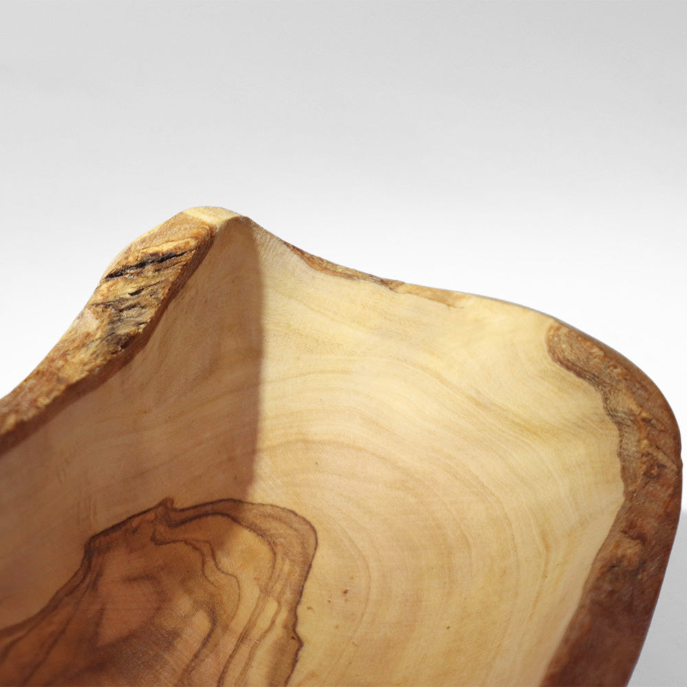 オリーブ木　バター皿ナチュラル　大