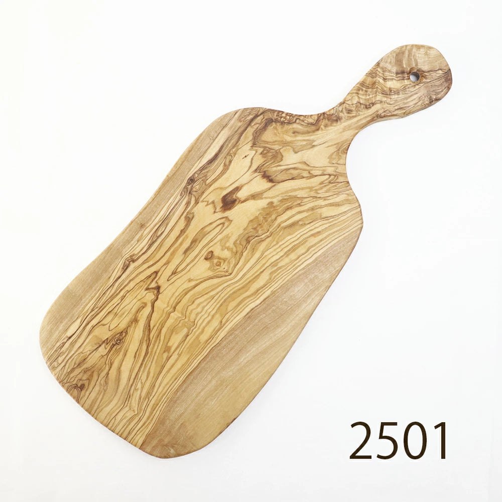 オリーブ木 カッティングボード まな板　持ち手付