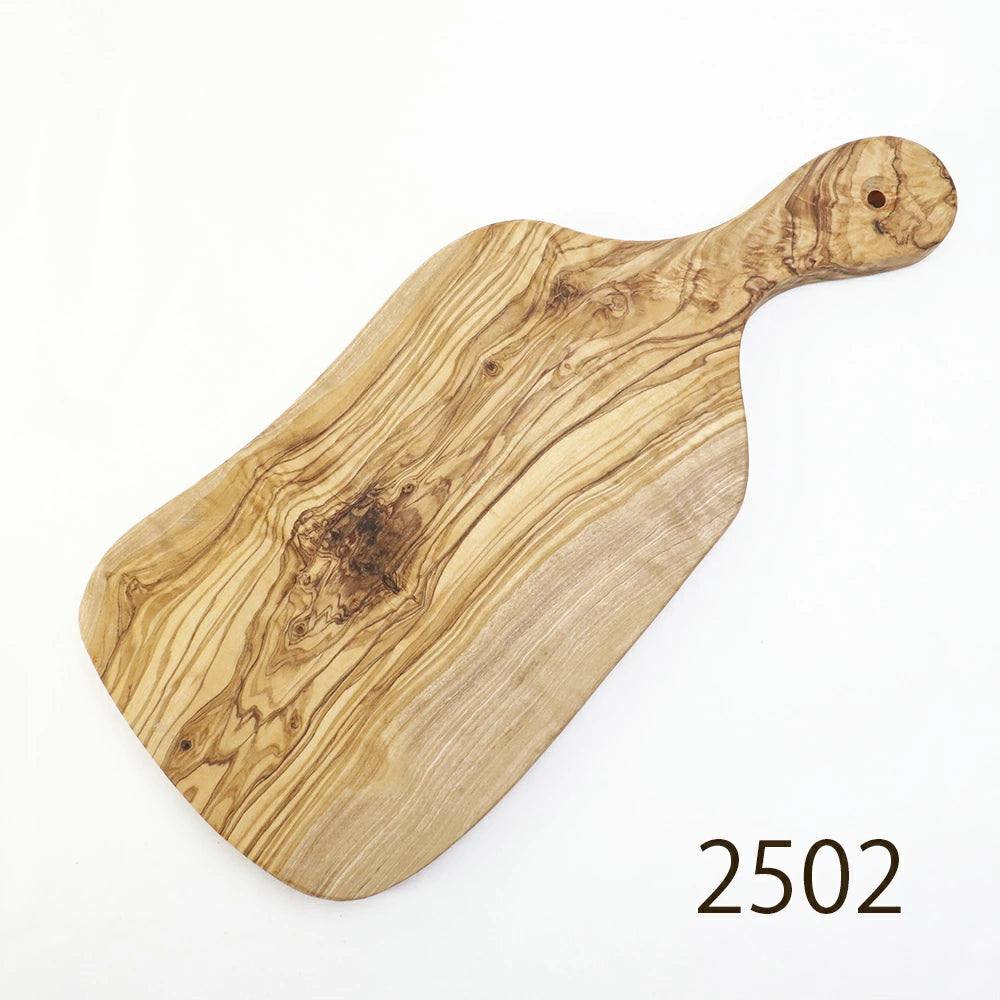 オリーブ木 カッティングボード まな板　持ち手付