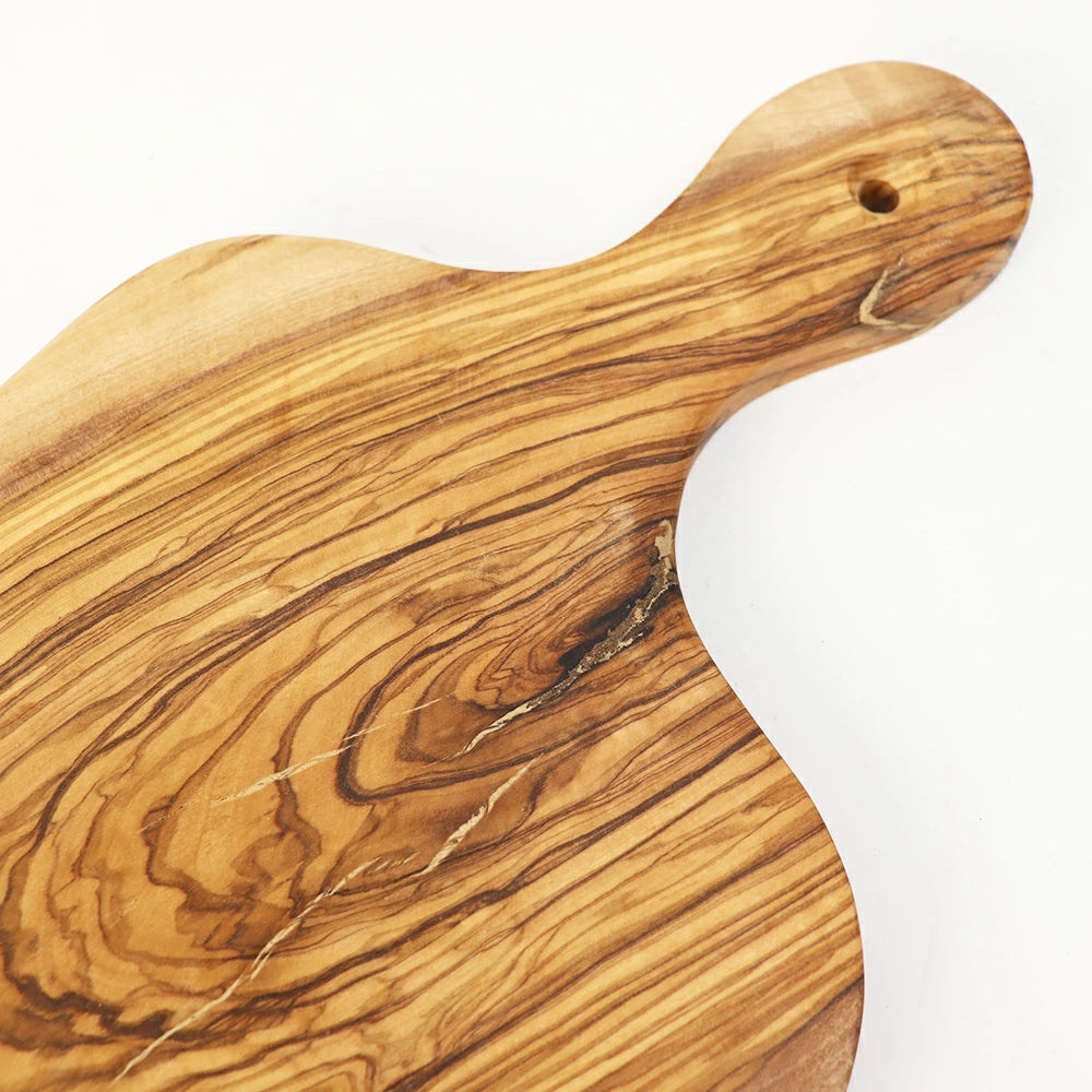 【一点物】オリーブ木 まな板（カッティングボード）持ち手付 DECOUPE 2501