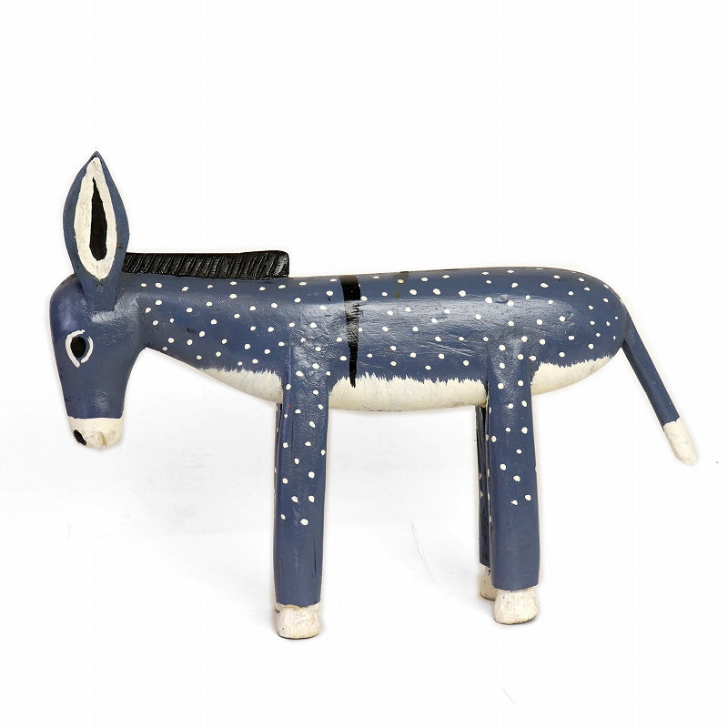 アフリカ木製動物デコレーション 04 ロバ 一点物