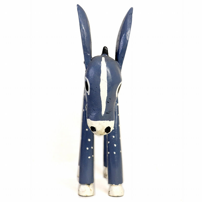 アフリカ木製動物デコレーション 04 ロバ 一点物