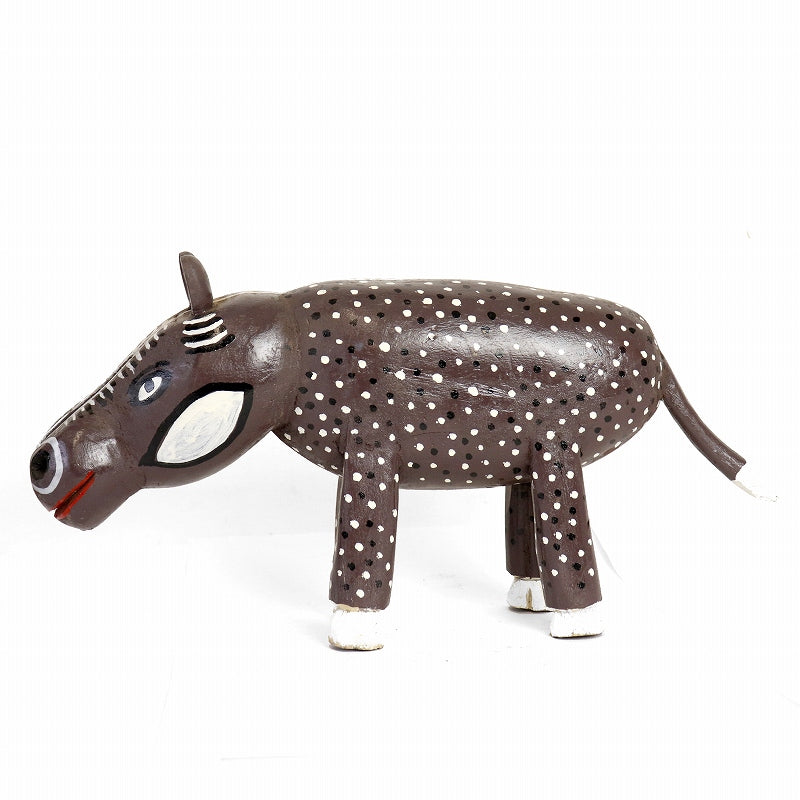 アフリカ木製動物デコレーション 09 カバ 一点物