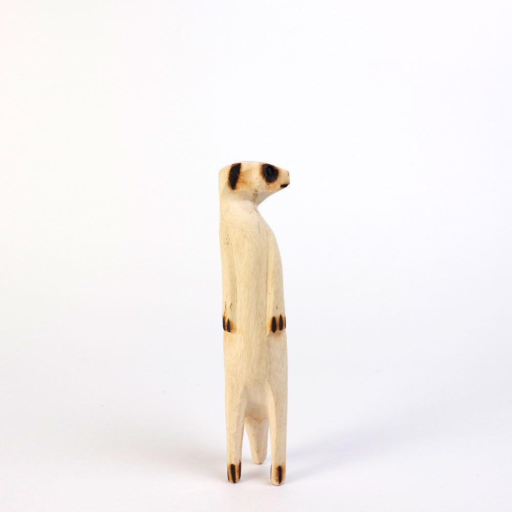 木彫動物 ミーアキャット ミニ 横向き | マンゴロベ