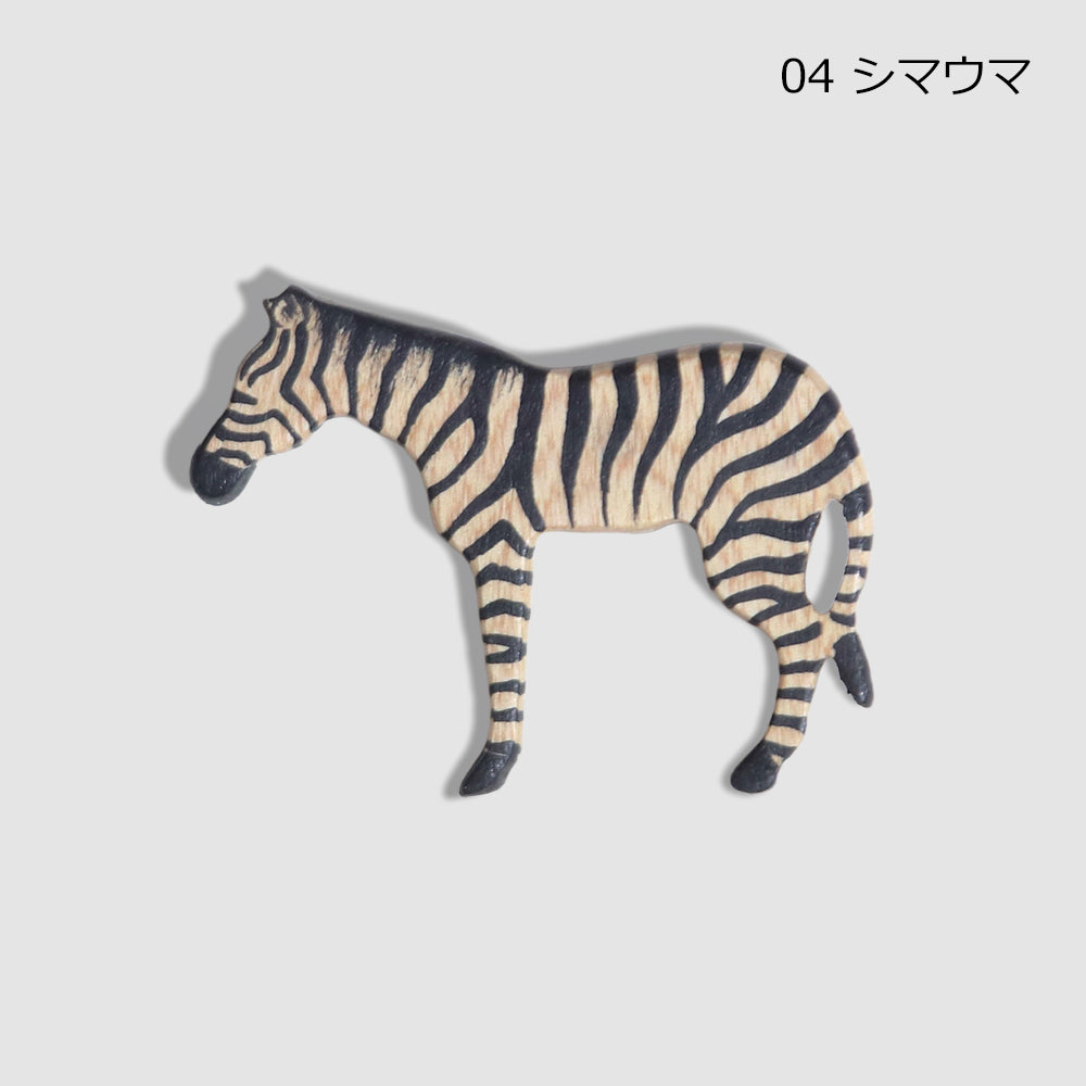 メル動物 マグネット 木製 動物 ゾウ ライオン シマウマ キリン ヒョウ チーター カバ サイ ガゼル ケニア アフリカ雑貨 手作り サファリ 冷蔵庫 ギフト プレゼント