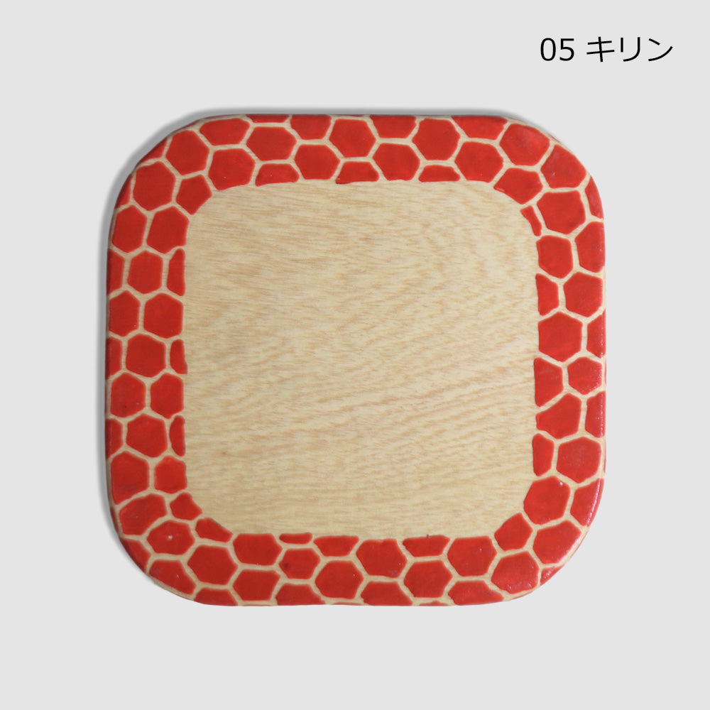 メル動物 スクエアコースター シマウマ キリン ヒョウ チーター