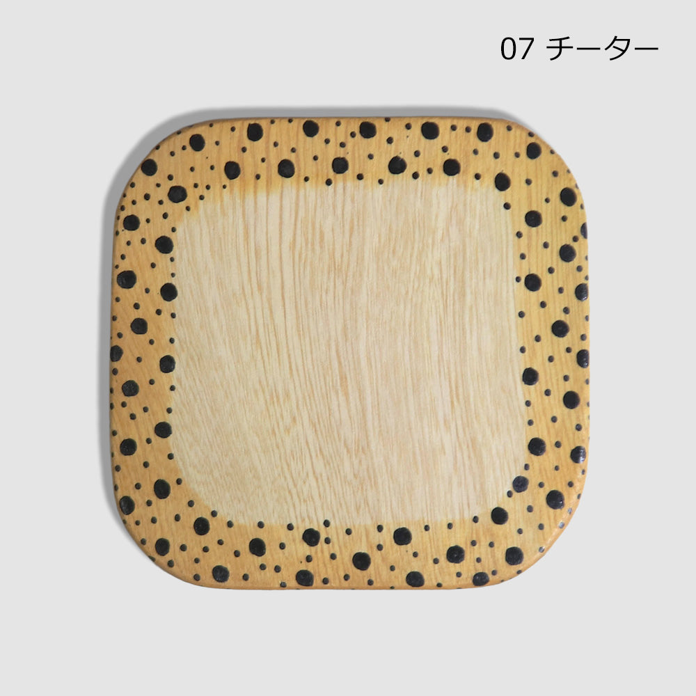 メル動物 スクエアコースター シマウマ キリン ヒョウ チーター