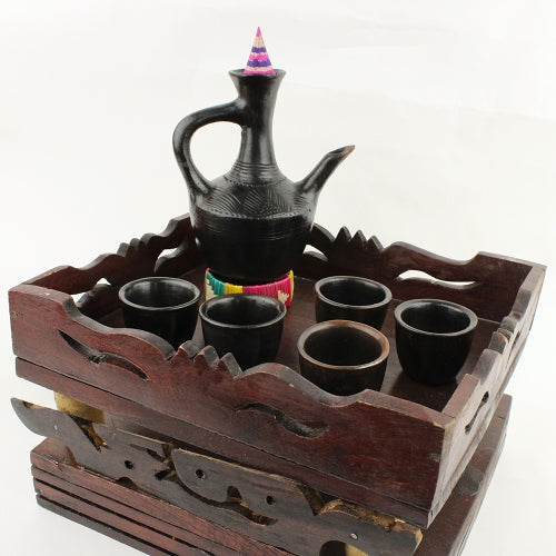エチオピアコーヒーセレモニー用台　中　Rekebot/ラカボッツ 01 一点もの【実店舗在庫品】