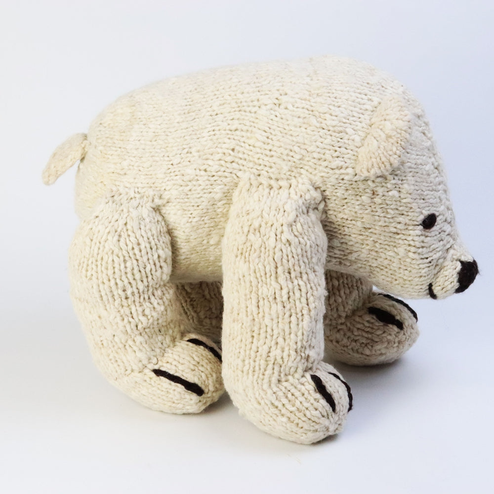 ケナナKENANAKNITTERSウール動物特大クマ白