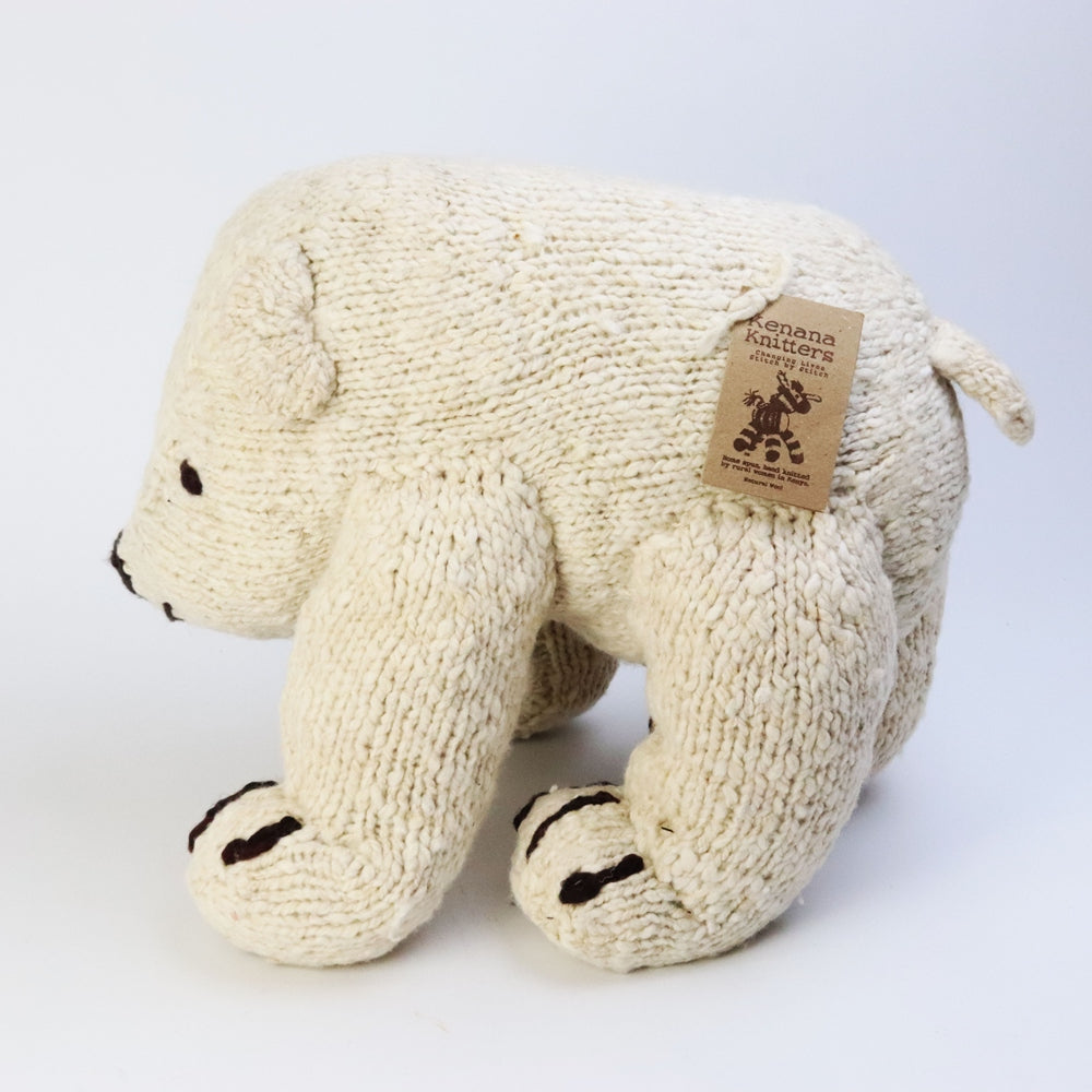 ケナナKENANAKNITTERSウール動物特大クマ白
