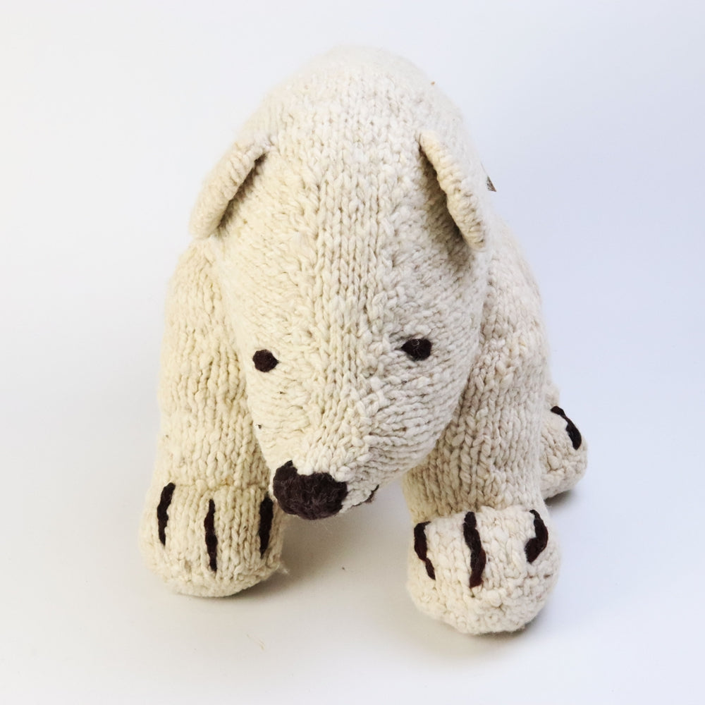 ケナナKENANAKNITTERSウール動物特大クマ白