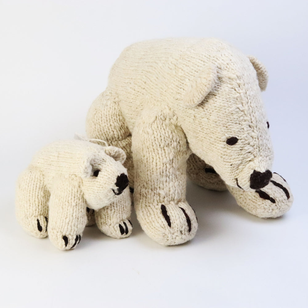 ケナナKENANAKNITTERSウール動物特大クマ白