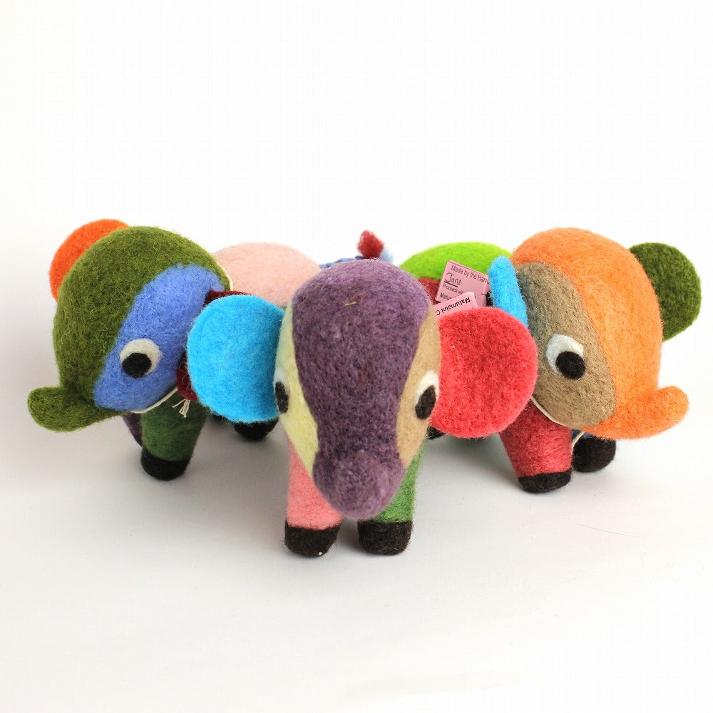 マトマイニ フェルト動物 S マルチカラー ゾウ