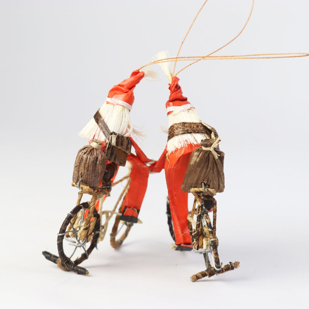 バナナ皮オーナメント 自転車サンタ