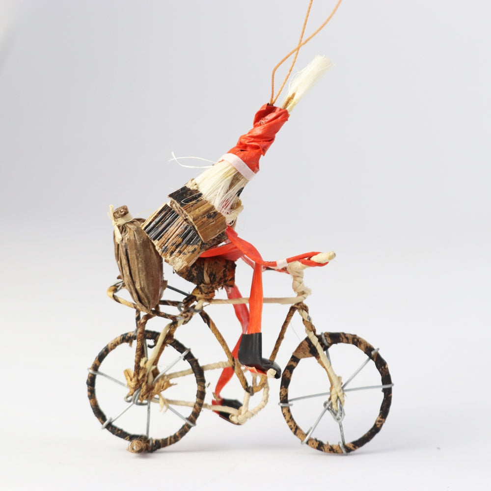 バナナ皮オーナメント 自転車サンタ