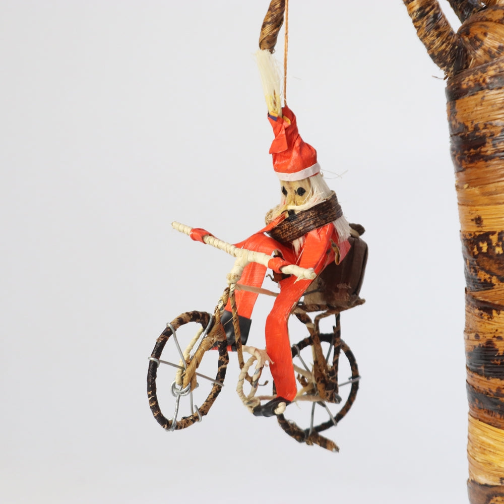 バナナ皮オーナメント 自転車サンタ