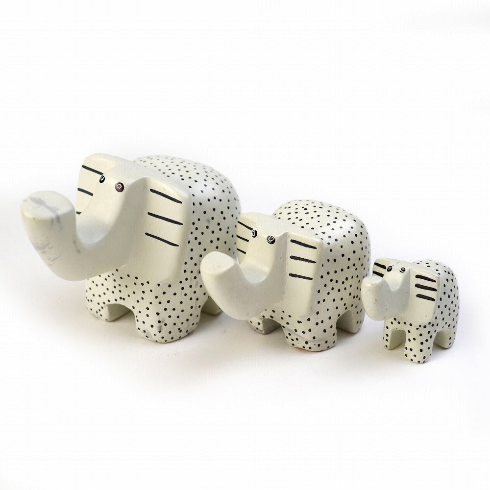 ソープストーン ナチュラル動物 中 ゾウ