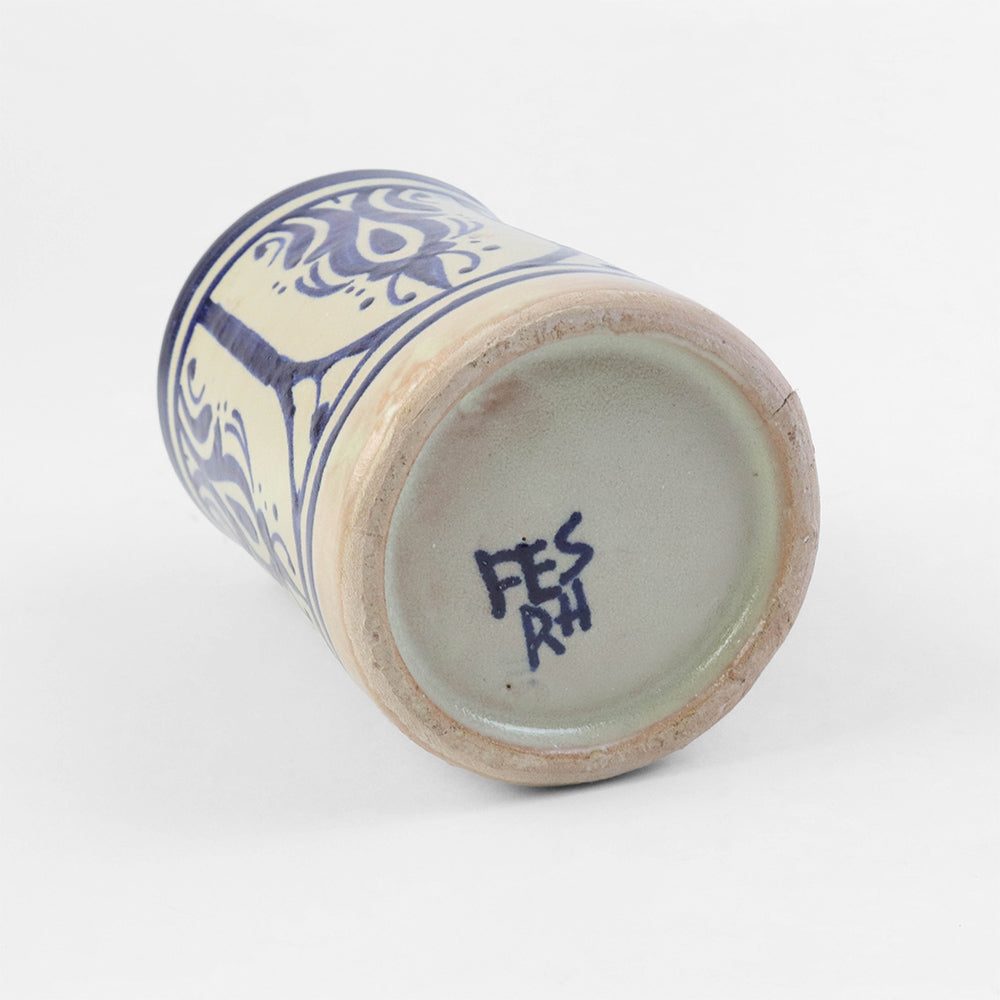 フェズ陶器飾りカップ 青【実店舗在庫品】