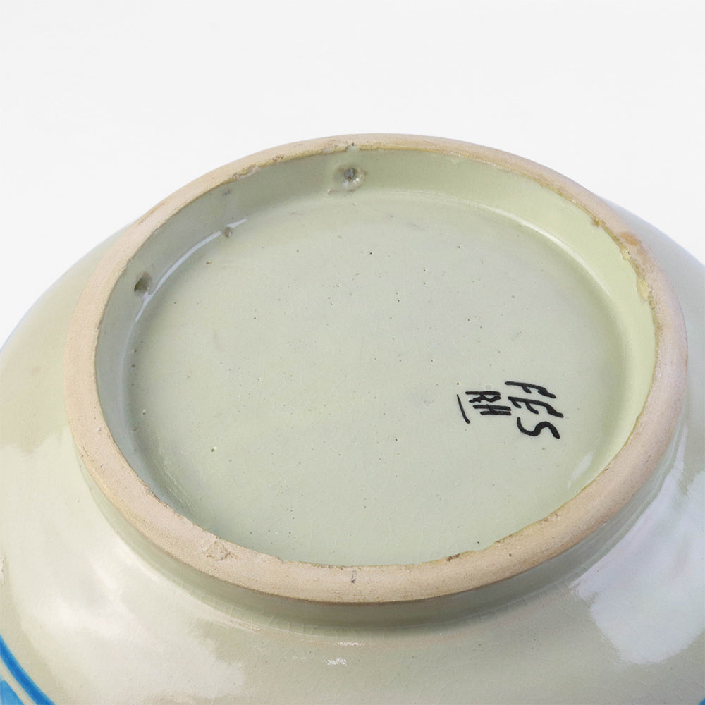 フェズ陶製小物入れボウル 直径26cm 水色【実店舗在庫品】