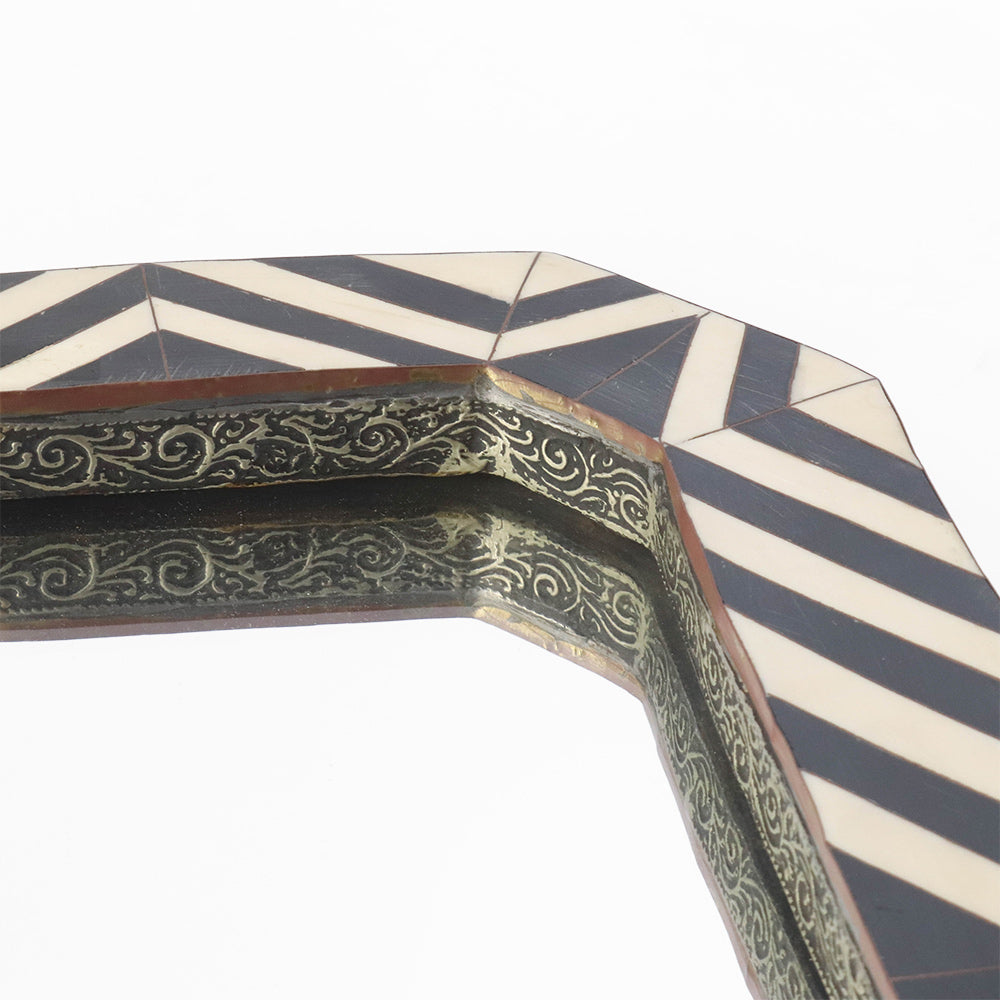 モロッコ 骨装飾鏡 細長